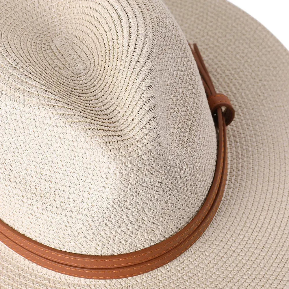 Chapeau Panama avec Lanière Cuir