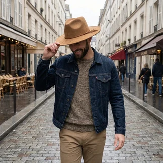 Chapeau Fedora Bord Large
